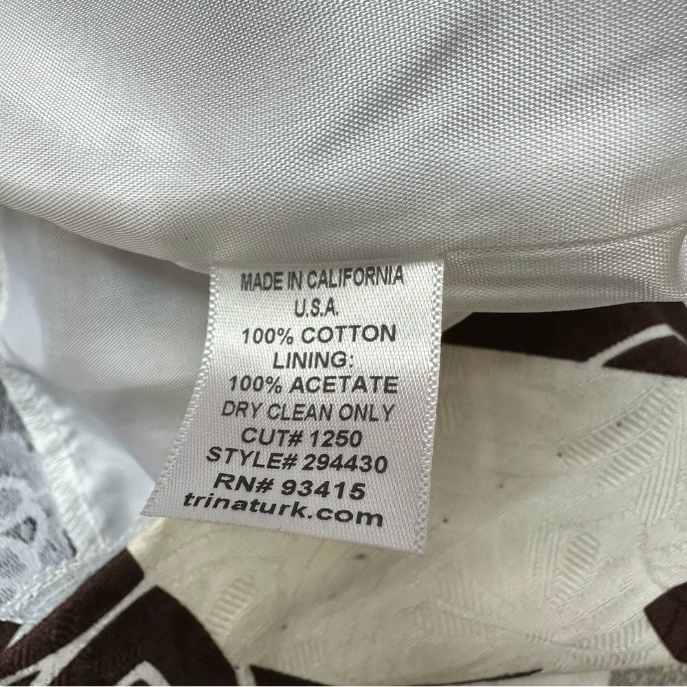 Trina Turk Brown and White Patterned Fitted Halter Dress Size 6 - Picture 10 of 10